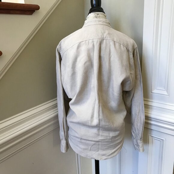 Isabel Marant Nauru Button Down Top Shirt Womens 34 Tan 2 US Linen Long Sleeve - Picture 11 of 12